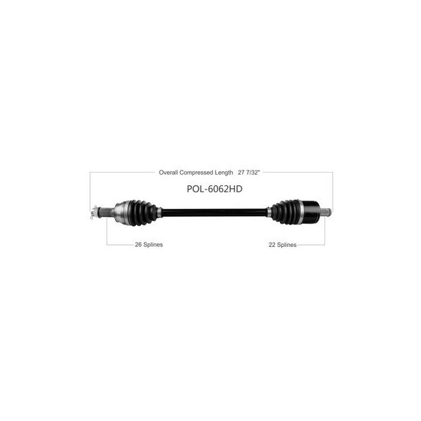 Wide Open Heavy Duty CV Axle POL HD FRONT L/R 60IN RZR RZR 4/S/900/1000/GENERAL POL-6062HD - main